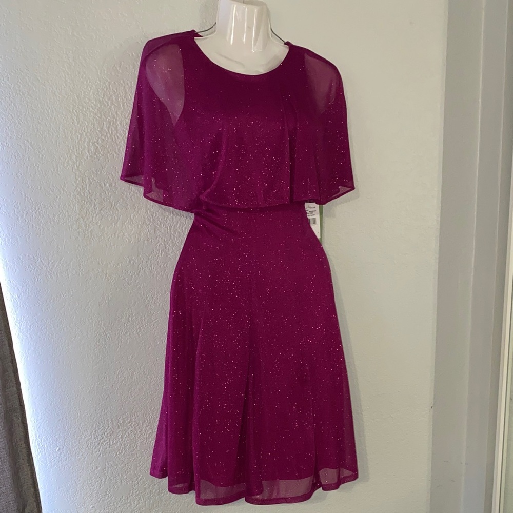 Danny & Nicole Womens Short Sleeve Fit + Flare Dress size 4